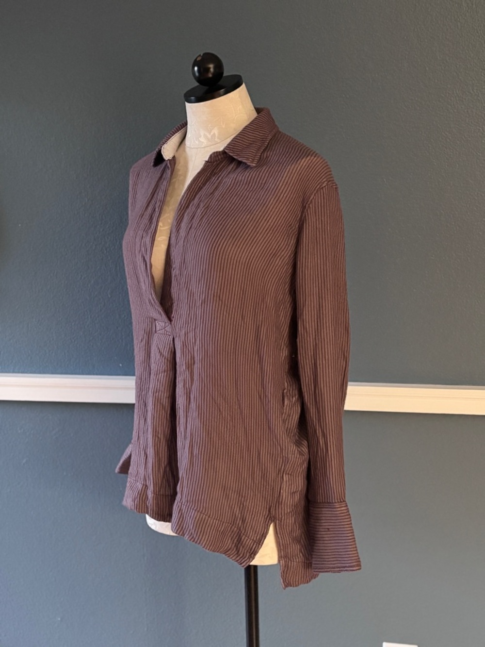 Free People On The Road Striped Tunic in Cranberry Size Small NWT - Picture 5 of 12